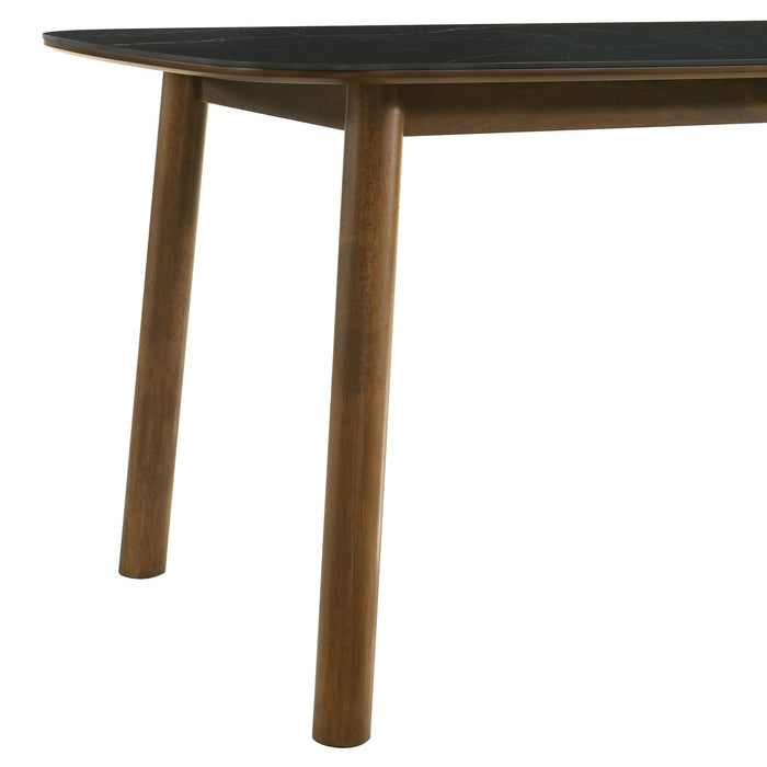 Emorie - Rectangle Wood Dining Table - Black / Walnut - Simple Home Plus