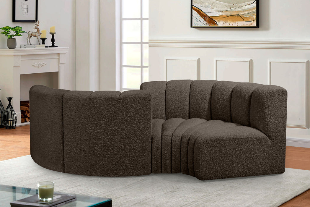 Arc - Boucle Fabric 4 Piece Curved Modular Sofa - Simple Home Plus