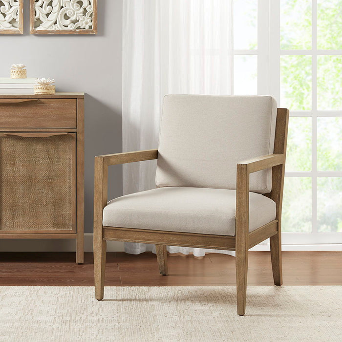 Tage - Upholstered Accent Armchair - Ivory - Simple Home Plus
