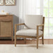 Tage - Upholstered Accent Armchair - Ivory - Simple Home Plus