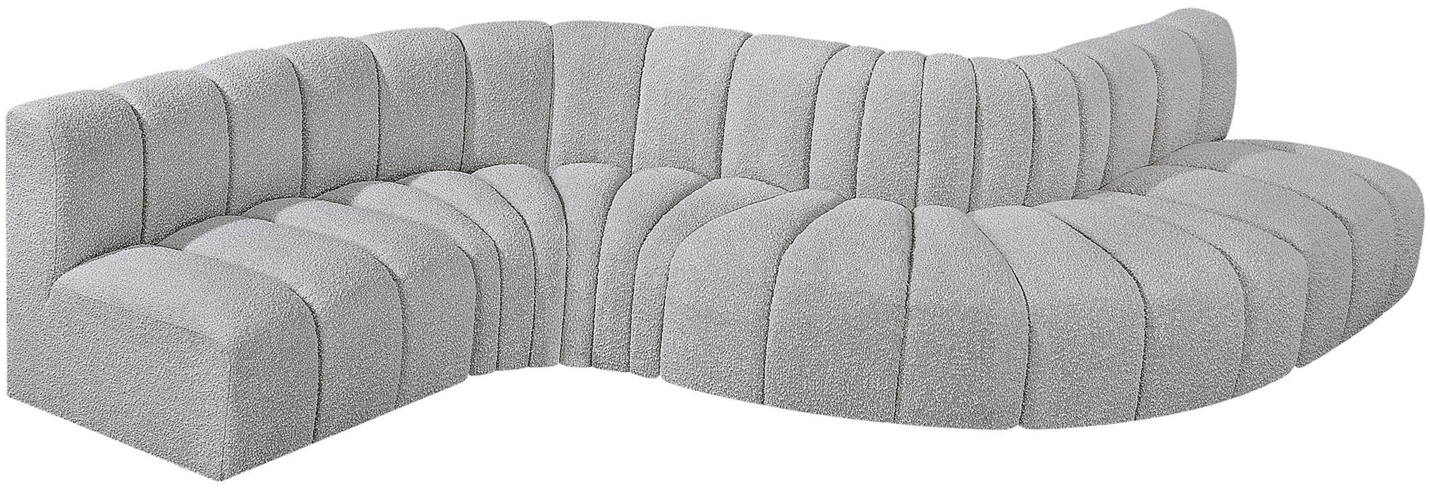 Arc - Boucle Fabric 6 Piece Curved Modular Sofa - Simple Home Plus