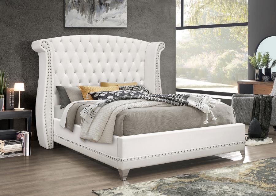 Barzini - Upholstered Wingback Bed - Simple Home Plus