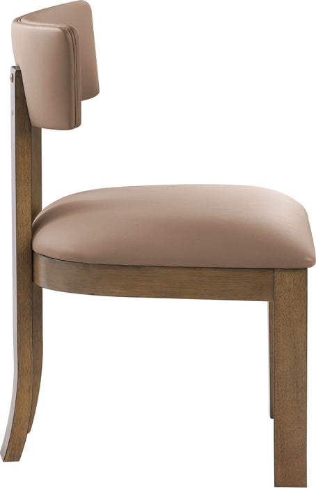 Lavrin - Vegan Leather Upholstered Dining Side Chair (Set of 2) - Walnut Base - Simple Home Plus