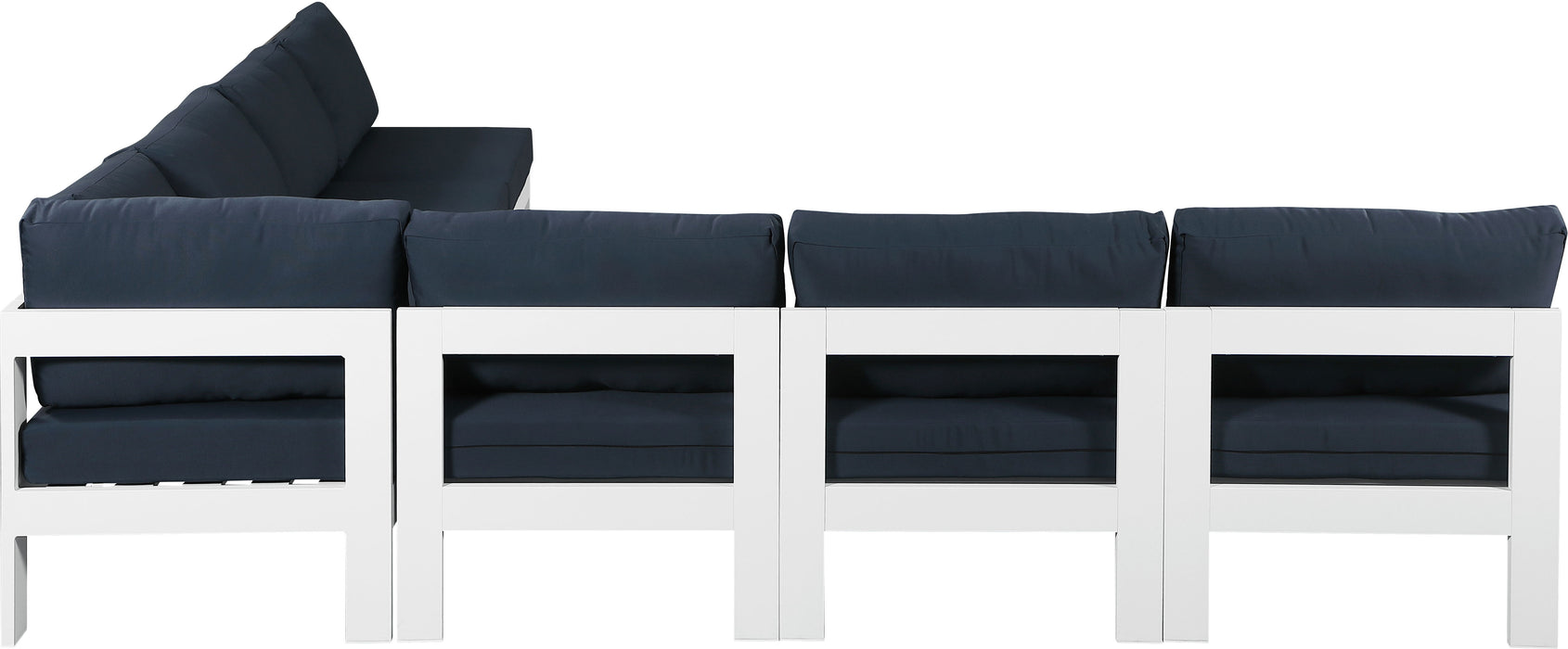Nizuc - Outdoor Patio 7 Piece Modular Sectional With White Frame - Simple Home Plus