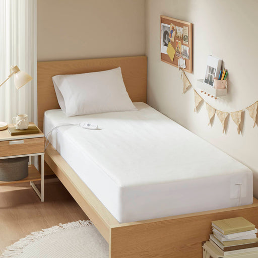 Nonwoven - Twin Heated Mattress Pad - White - Simple Home Plus