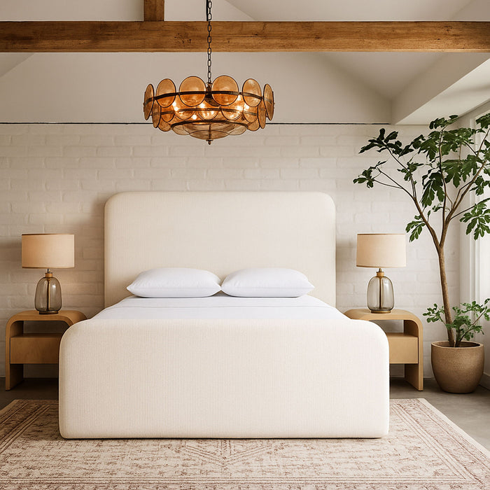 Fira - Linen Textured Fabric Upholstered Bed - Simple Home Plus