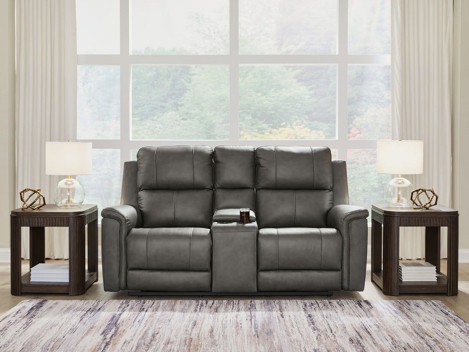 Bleckley - Power Reclining Loveseat With Console / Adjustable Headrest - Simple Home Plus