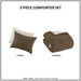 Riordan - 2 Piece Twin Waffle Knit Comforter Set - Brown - Simple Home Plus
