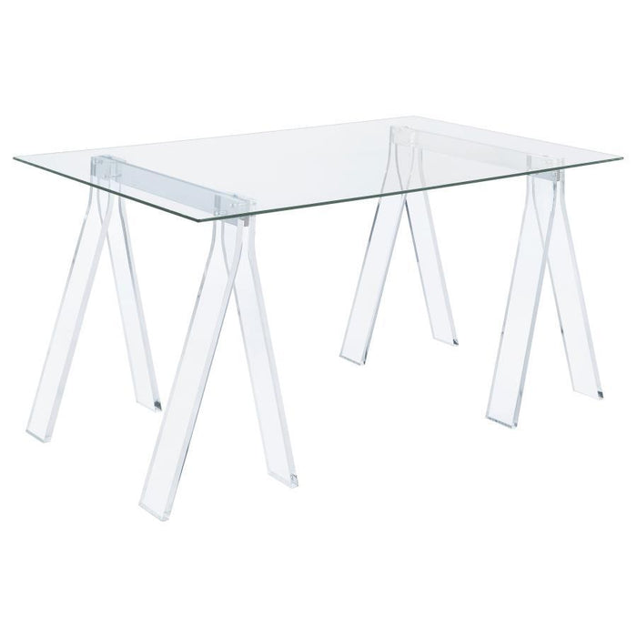 Amaturo - Glass Top Acrylic Writing Desk - Clear - Simple Home Plus