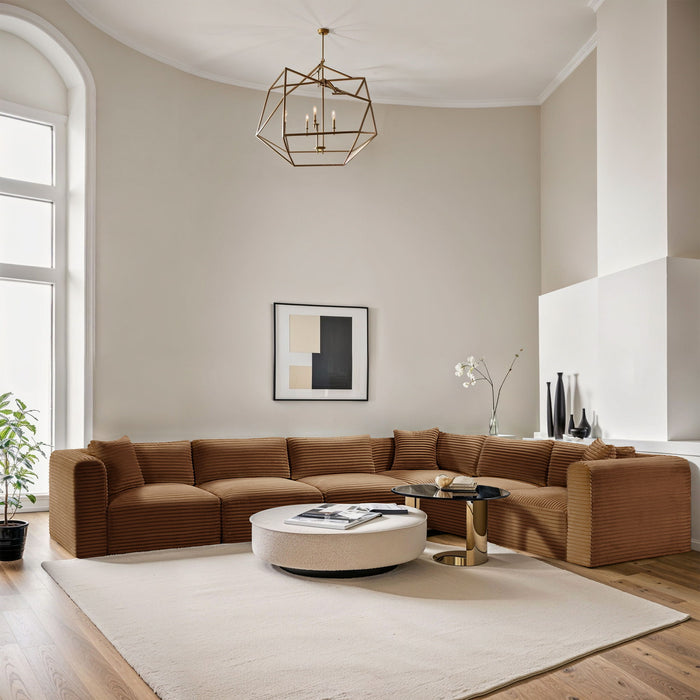 Shaggy - Fabric 6 Piece Modular Corner Sectional - Simple Home Plus