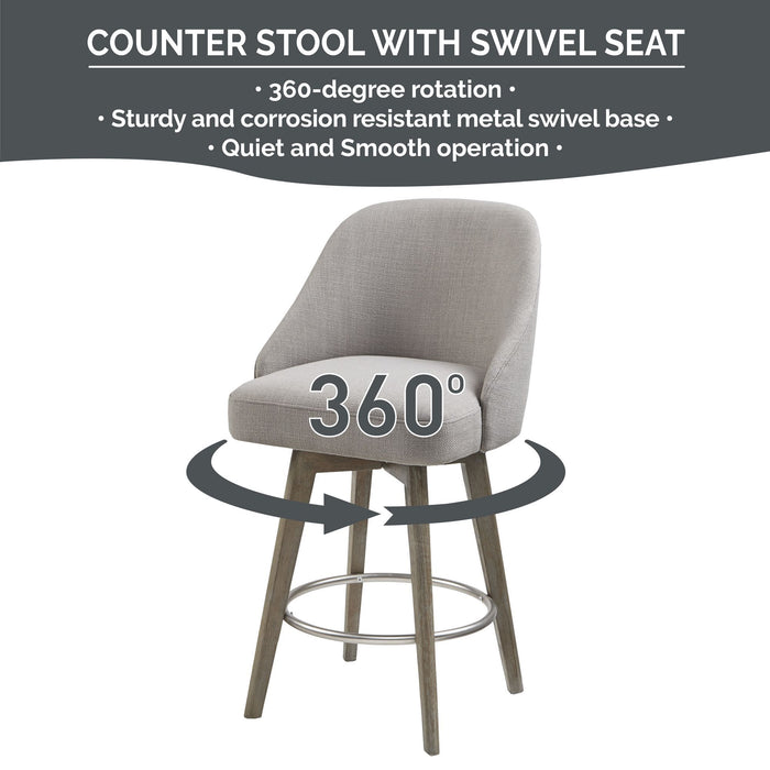 Pearce - Counter Stool With Swivel Seat - Sand - Simple Home Plus