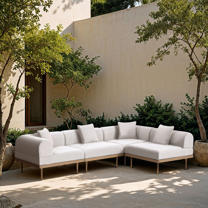 Laguna - 4 Piece 106.5" Upholstered Outdoor Patio Modular Sectional - Simple Home Plus