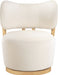 Elara - Velvet Upholstered Swivel Accent Chair - Stained Natural - Simple Home Plus