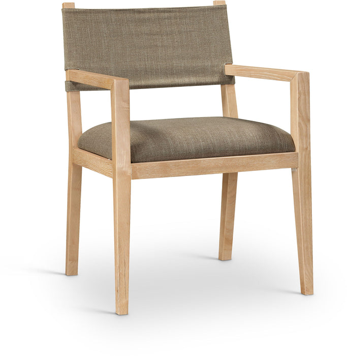 Avon - Linen Textured Performance Fabric Upholstered Dining Arm Chair - Simple Home Plus