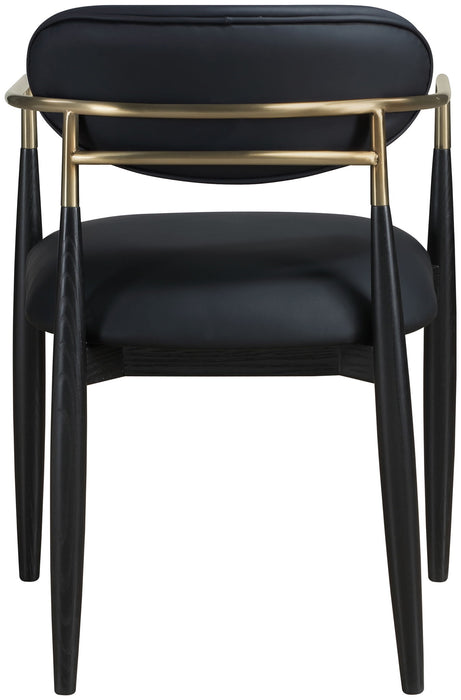 Riccio - Faux Leather Dining Arm Chair (Set of 2) - Black And Gold Frame - Simple Home Plus