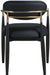 Riccio - Faux Leather Dining Arm Chair (Set of 2) - Black And Gold Frame - Simple Home Plus