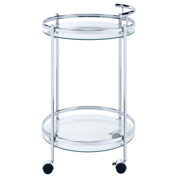 Chrissy - Round Glass Shelf Metal Bar Cart - Simple Home Plus