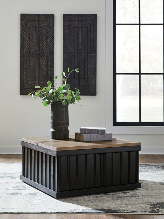 Rylandyn - Lift Top Cocktail Table - Black / Light Brown - Simple Home Plus