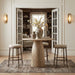 Ferro - Performance Fabric Upholstered Backless Bar Stool - Cream / Antique Bronze - Simple Home Plus