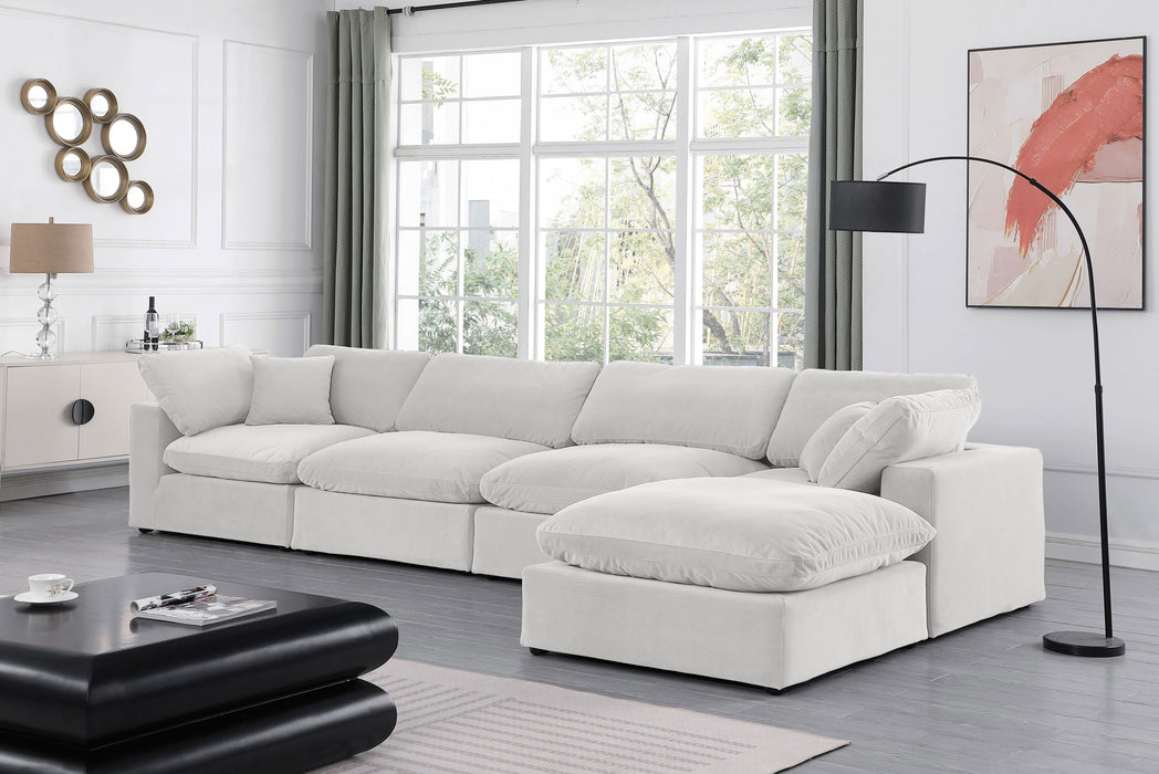 Comfy - 5 Piece Velvet Modular Sectional With Chaise - Simple Home Plus