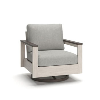 Vista Highlands - Swivel Lounge With Cushion - Brown / White - Simple Home Plus