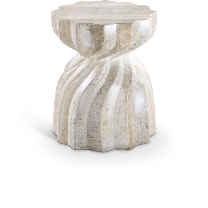 Caserta - Concrete End Table - Travertine - Simple Home Plus