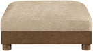 Turin - Chenille Fabric Upholstered Modular Ottoman - Walnut Base - Simple Home Plus