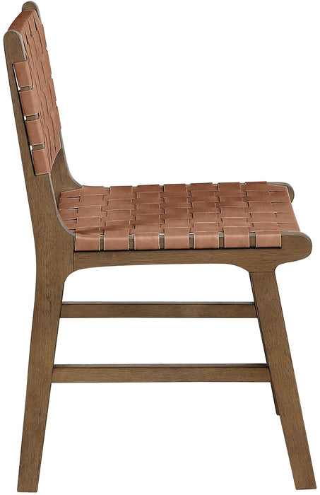 Entwine - Vegan Leather Upholstered Dining Chair - Painted Brown - Simple Home Plus