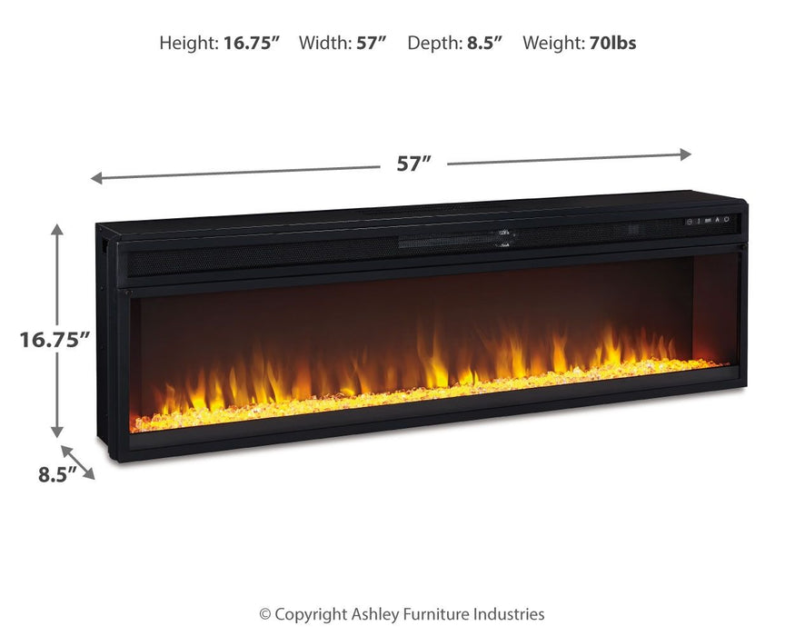 Entertainment Accessories - Black - Wide Fireplace Insert - Simple Home Plus