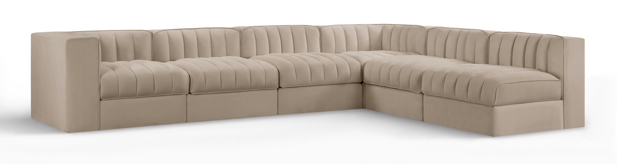 Rummi - Velvet Performance Fabric Upholstered 6 Piece Modular Sectional - Simple Home Plus