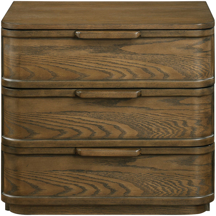 Tiberio - Oak Veneer And Solid Wood Nightstand - Simple Home Plus