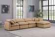Indulge - Faux Leather 5 Piece Modular Sectional With Chaise - Tan - Simple Home Plus