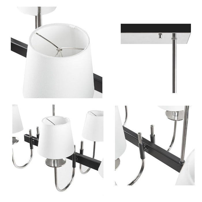 Fairmount - 8 Light Traditional Chandelier With Drum Shades - Black / Silver - Simple Home Plus