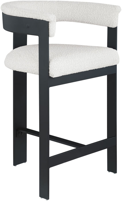 Romeo - Boucle Counter Stool With Black Base (Set of 2) - Simple Home Plus