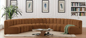 Arc - Velvet 8 Piece U-Shaped Modular Sofa - Saddle - Simple Home Plus
