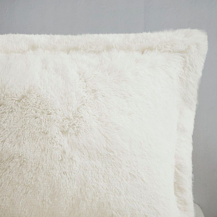 Malea - Shaggy Duvet Cover Set - Ivory - Simple Home Plus
