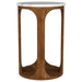 Berkeley - Round Marble Top Side Table - White And Brown - Simple Home Plus