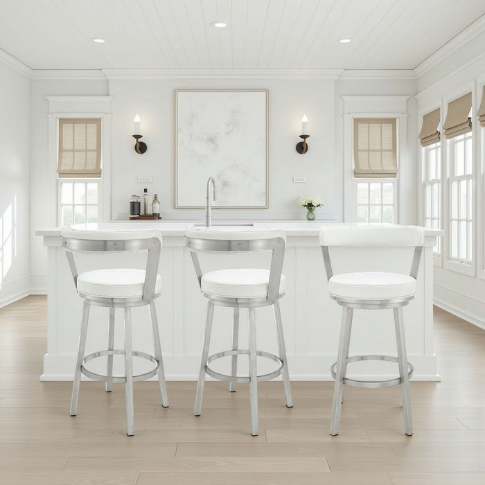 Bryant - Swivel Bar Stool With Silver Frame - Simple Home Plus