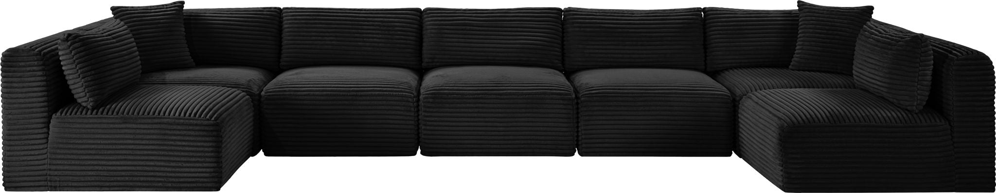 Shaggy - 7 Piece Modular U-Shaped Armless Sectional - Simple Home Plus