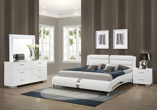 Jeremaine - Upholstered Platform Bedroom Set With LED - Simple Home Plus