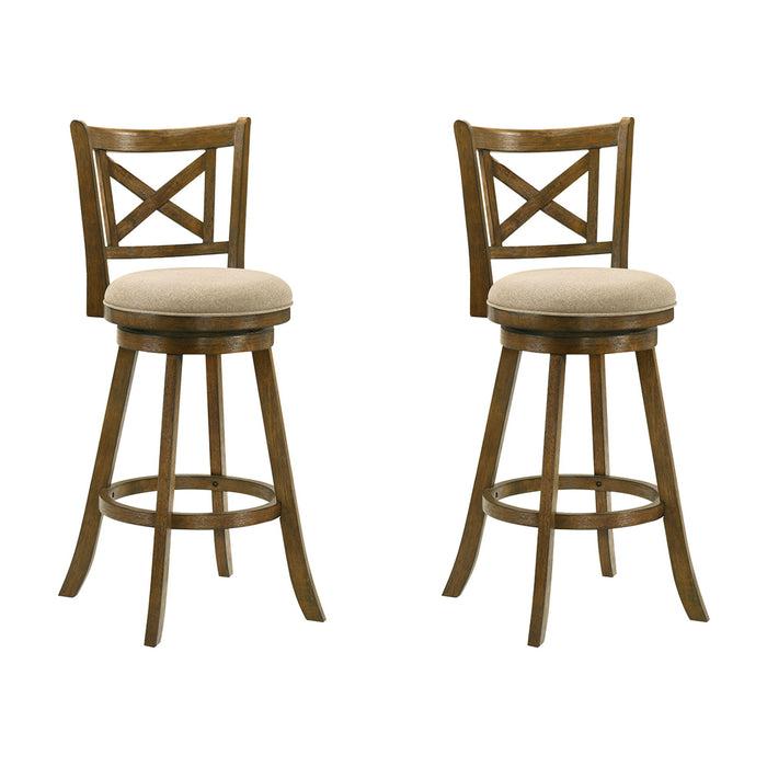 Kodi - Modern Farmhouse Swivel Wood Bar Height Kitchen Bar Stool - Simple Home Plus