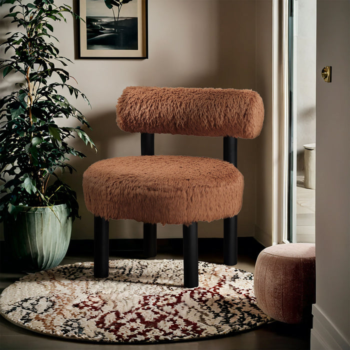 Ambre - Vegan Shearling Fabric Upholstered Accent Chair - Simple Home Plus