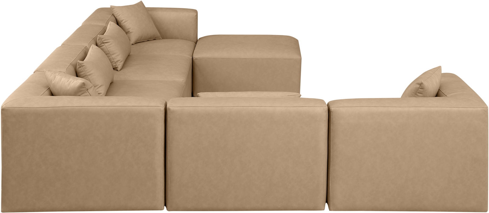 Cube - 7 Piece Modular Sectional - Tan - Simple Home Plus