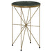 Eliska - Round Green Marble Top Accent Side Table - Antique Gold - Simple Home Plus