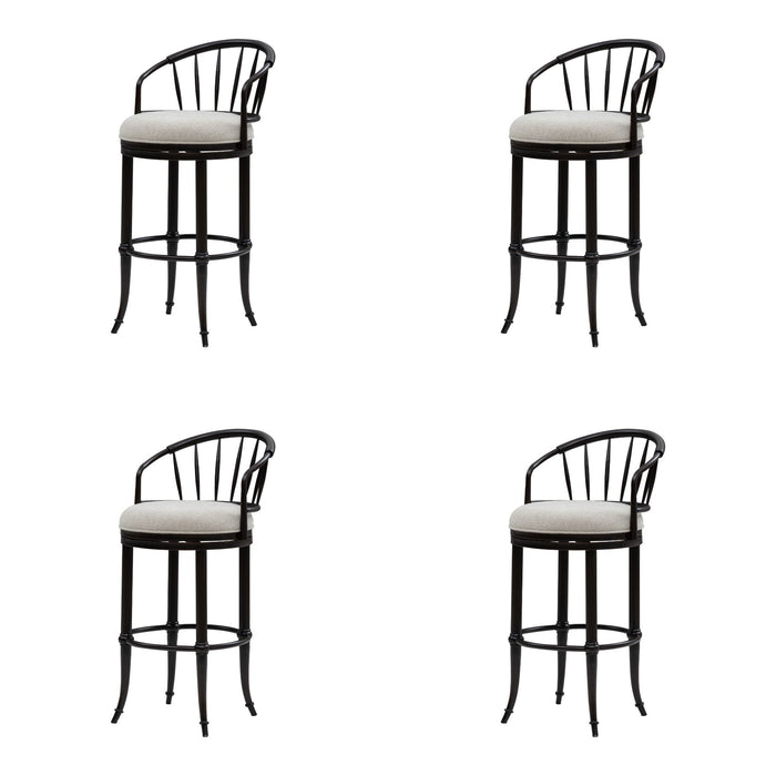 Luther - Commercial Grade Steel Frame Fabric Upholstered Swivel Bar Height Barstool