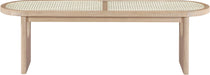 Canovia - Solid Wood And Faux Cane Bench - Simple Home Plus