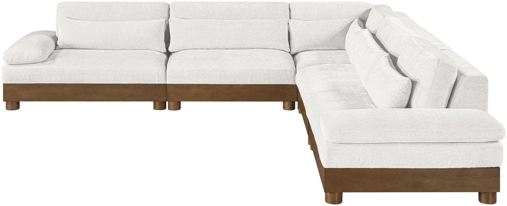 Turin - Chenille Fabric Upholstered Modular Sectional - Cream - Simple Home Plus
