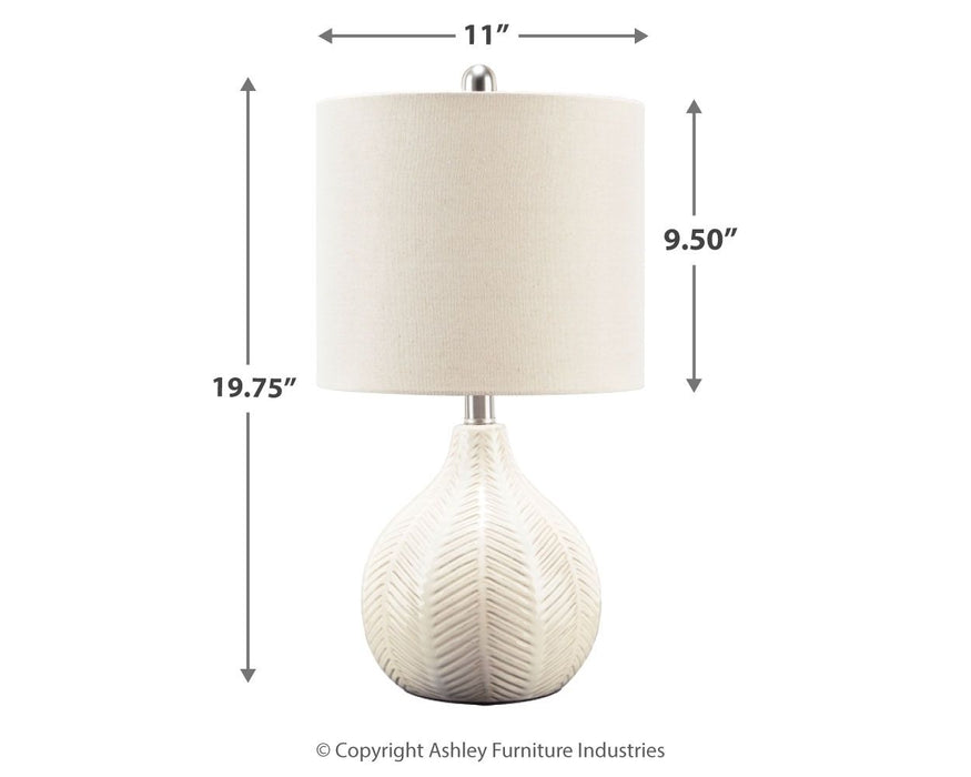 Rainermen - Off White - Ceramic Table Lamp - Simple Home Plus