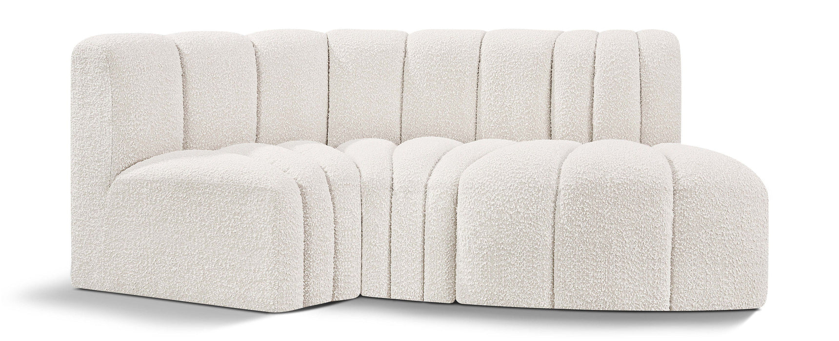 Arc - Boucle Fabric 3 Piece Modular L-Shaped Sofa - Simple Home Plus