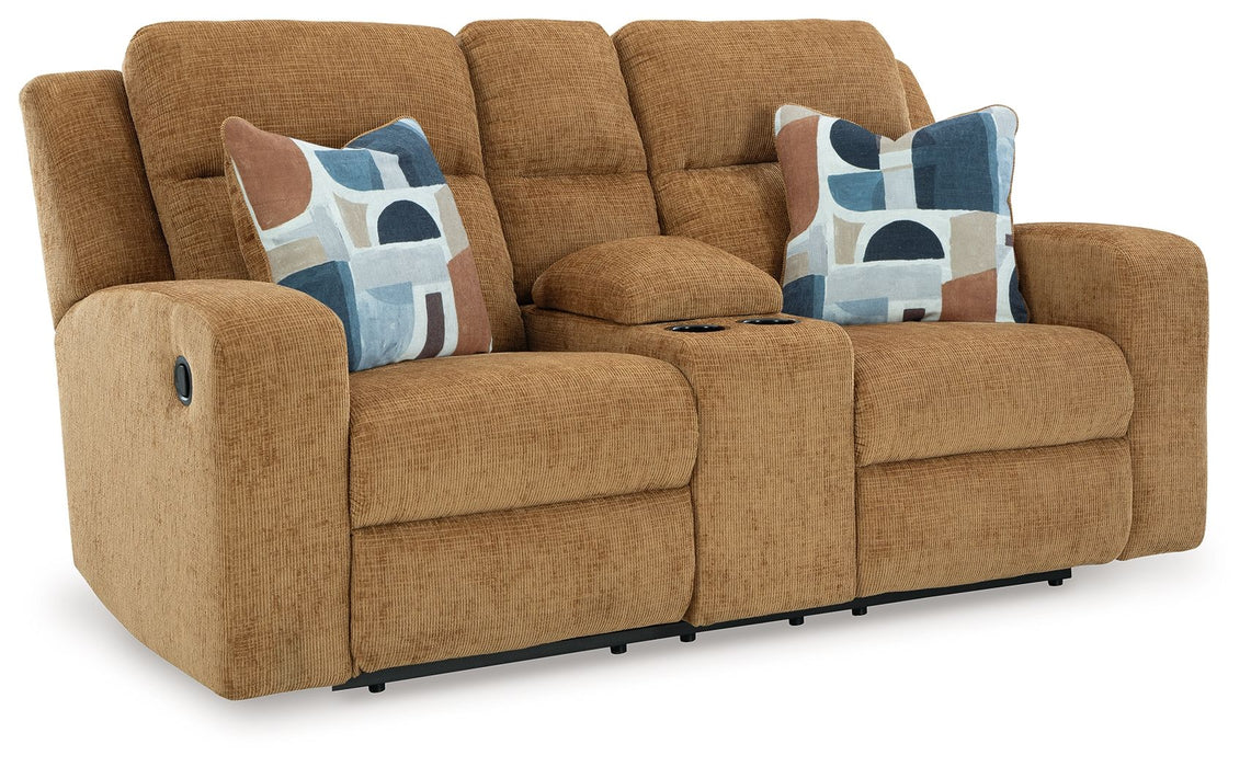 Kanlow - Dbl Reclining Loveseat With Console - Simple Home Plus